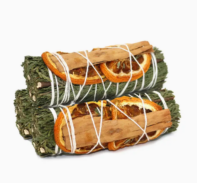 4″ Cedar Sage w/ Orange & Cinnamon Smudge Stick